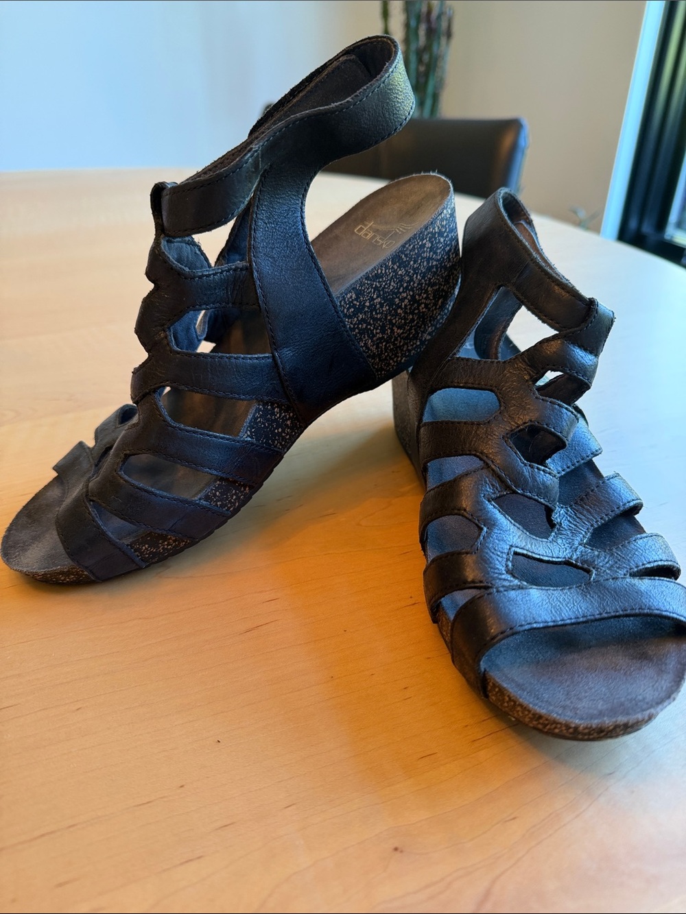 DANSKO Selina Gladiator Sandals Black Wedge
